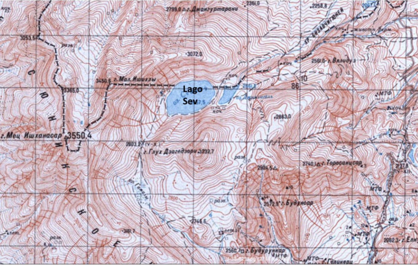 lago sev mapa en español