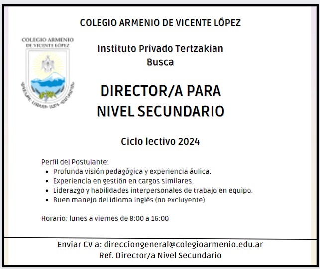 Aviso Colegio Vicente Lopez Director
