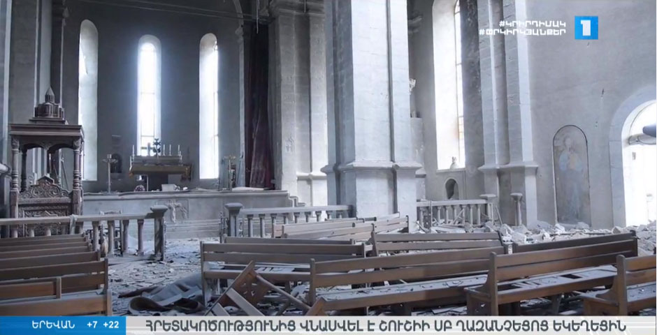 Interior de la iglesia de Shushí