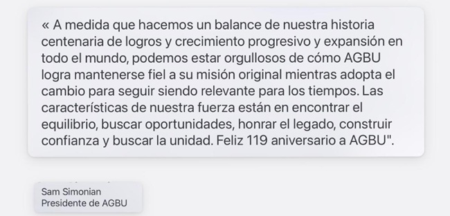 texto de sam 119 años